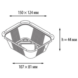 402-706 к 402-675 Форма алюм.прямоуг.L-край (150х124107х81мм,h-44 мм,V-490 мл)(501200 шт.) 2
