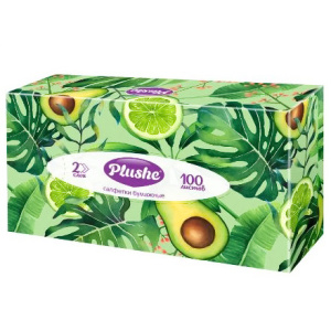 Салфетка V-сложение 20х20 (2 сл.) в коробочке (100 л.) Plushe (135 шт.) 17937 5