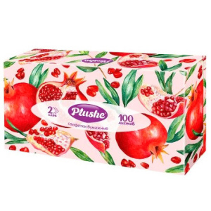 Салфетка V-сложение 20х20 (2 сл.) в коробочке (100 л.) Plushe (135 шт.) 17937 6