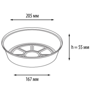 402-719 к 402-682 Форма алюм.круг L-край (D верх-205, дно-167, h-55 мм, V-1405 мл) (20400 шт.) 2