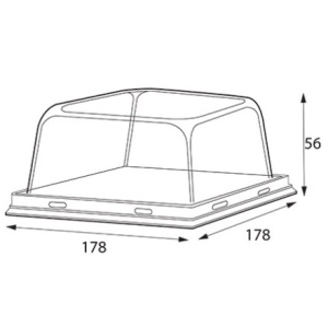 Упаковка квадратная SmartPack 900 крышка КУПОЛЬНАЯ 178х178х56 (50200 шт.) OSQ 1