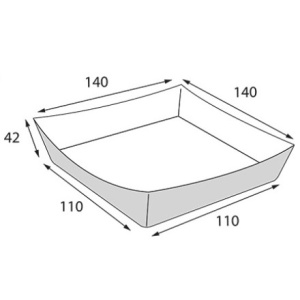 Упаковка лоток 550 TRAY неламинированный (noL) 140х140х60 (60480 шт.) OSQ 2
