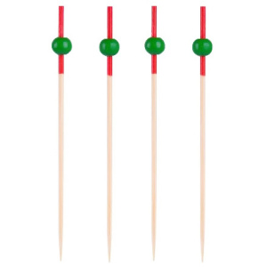 Пики деревянные  90 мм Бусина зеленая (100 шт.) AVIORA (150 шт.) 491-047 2