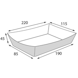 Упаковка лоток 800 TRAY неламинированный (noL) 220х115х45 (100400 шт.) OSQ 2